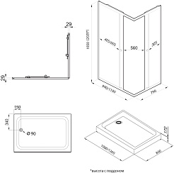 Triton Душевой уголок Вента-Хром 120x80 с поддоном – фотография-2